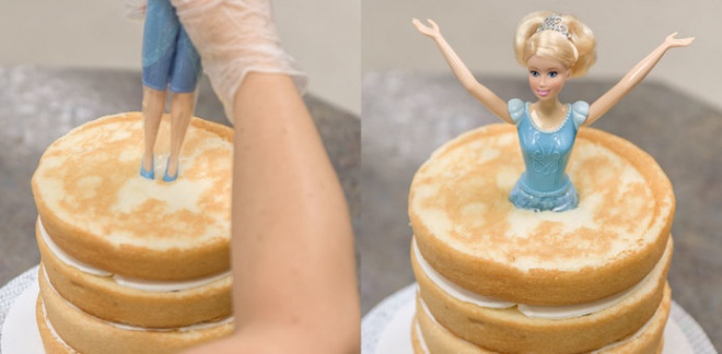 A kislányok kedvence a Barbie babás torta. Házilag is egyszerűen elkészíthető!